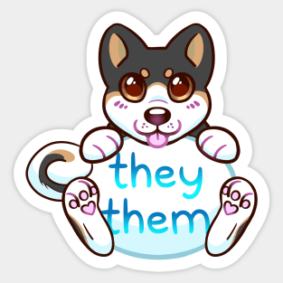 Doggy Pronouns - They/Them Sticker